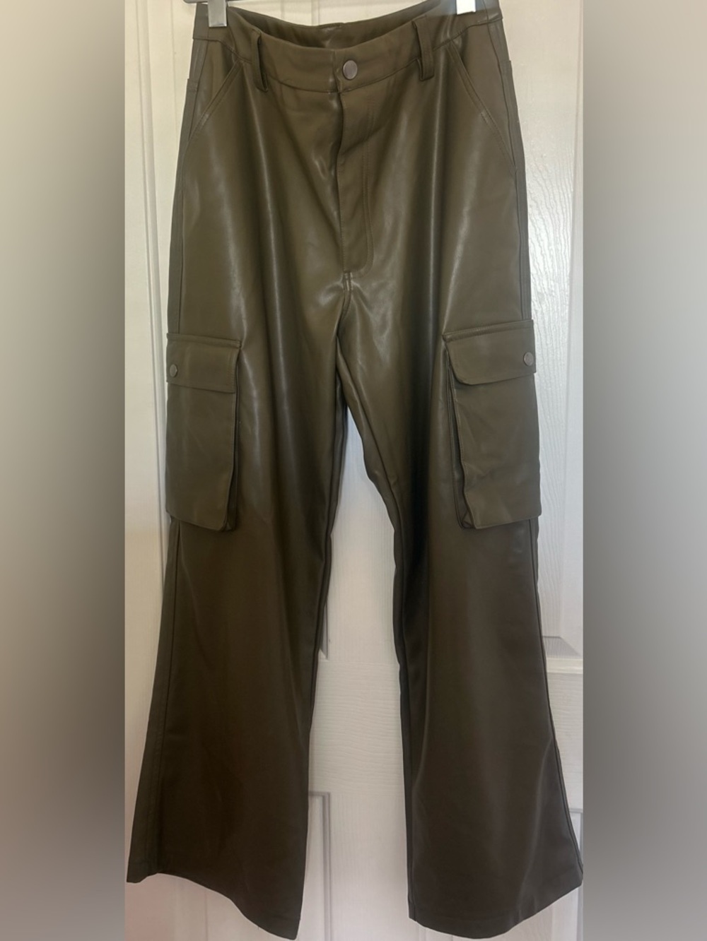 Cotton On Olive Faux Leather Cargo Pants